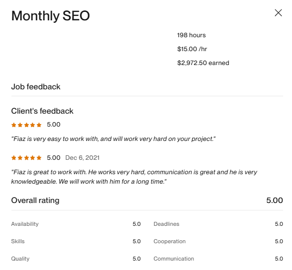 Monthly SEO Client Testimonials